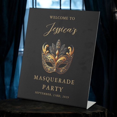 Masquerade Black Gold Birthday Welcome
