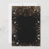 Masquerade black gold glitter Quinceanera luxury Invitation (Back)