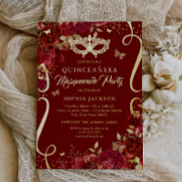 Masquerade Butterfly Royal Red Quinceanera