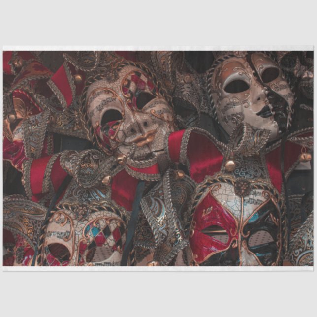 Masquerade Carnival Costume Mask 13 Decoupage Tissue Paper (Front)