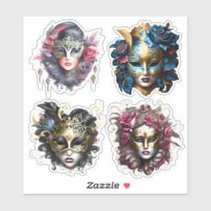 Masquerade carnival face masks ladies woman masked sticker