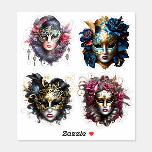 Masquerade carnival face masks ladies woman masked sticker