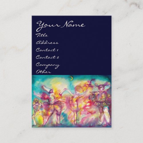 MASQUERADE DANCE MUSIC bright blue redpink Business Card