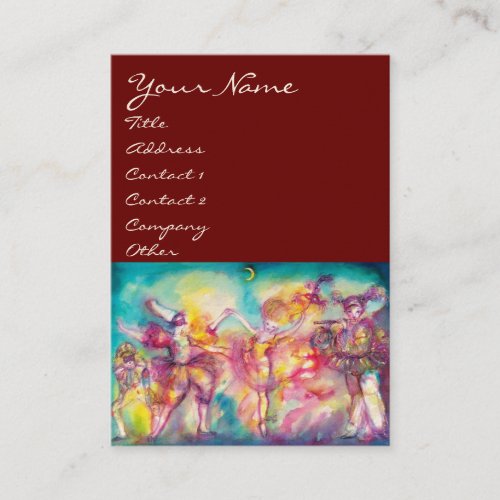 MASQUERADE DANCE MUSIC bright blue redpink Business Card