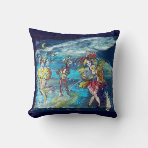 MASQUERADE DANCING AND MUSIC IN THE NIGHT THROW PILLOW