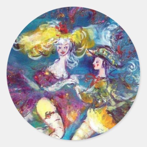 MASQUERADE DANCING IN THE NIGHT CLASSIC ROUND STICKER