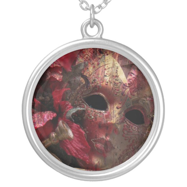 Masquerade Diva Silver Plated Necklace (Front)