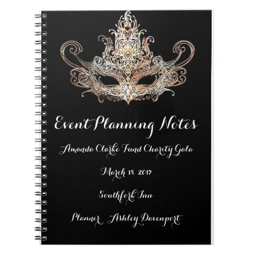 Masquerade Event Planner Notes Notebook