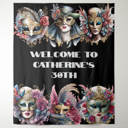 Masquerade face masks men women carnival elegant tapestry