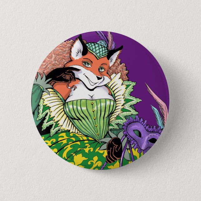 Masquerade Fox Button (Front)