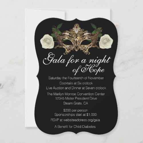 Masquerade Fundraising Gala Invitation