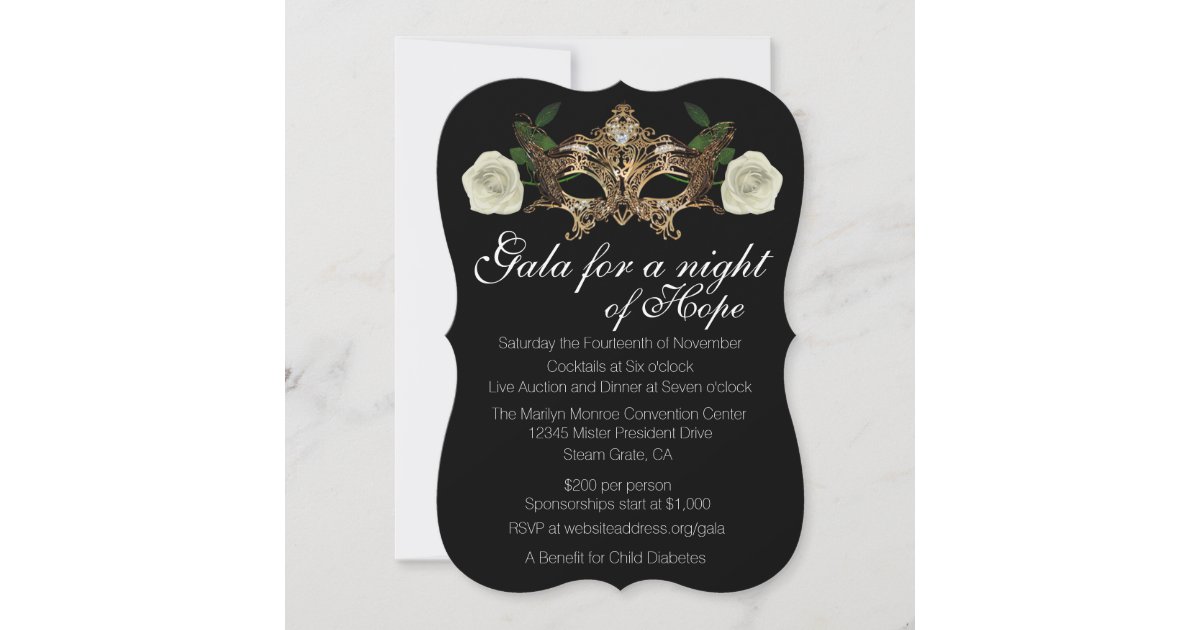 Masquerade Fundraising Gala Invitation | Zazzle