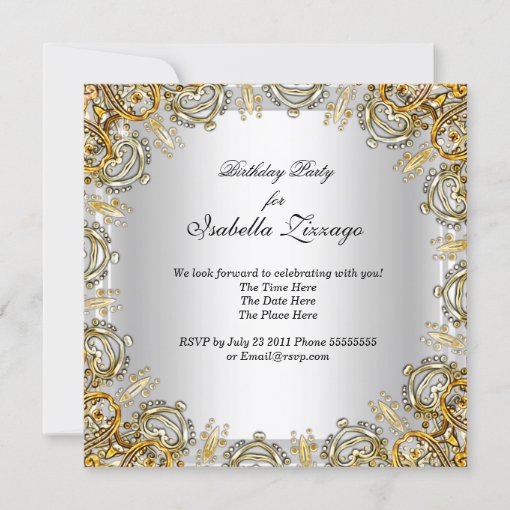 Masquerade Gold Mask Birthday Party Invitation | Zazzle