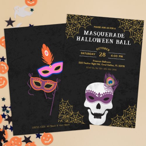 Masquerade Halloween Ball Invitations