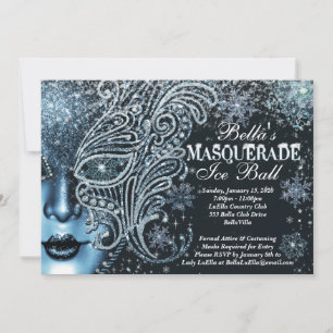 Masquerade Ice Ball Winter Snowflake Invitations