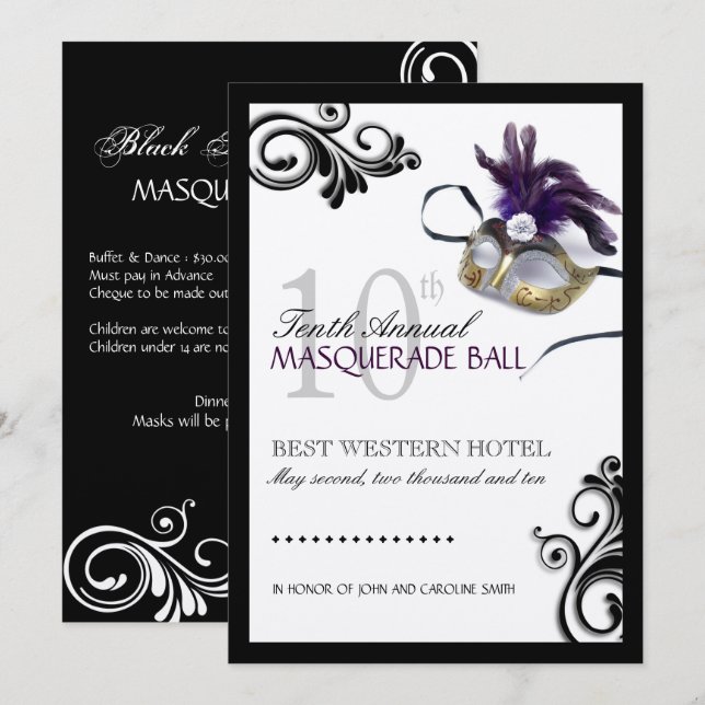Masquerade Invitation (Front/Back)