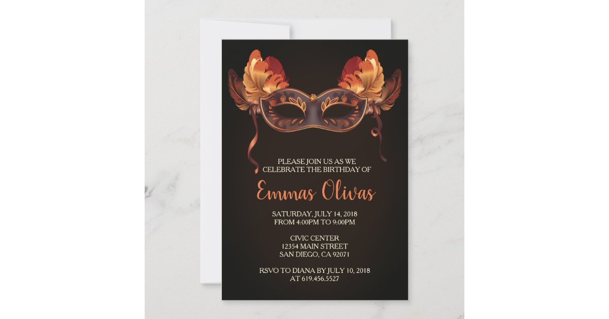 Ball Invite Masquerade Invitations, Ball Party Invitation | Zazzle