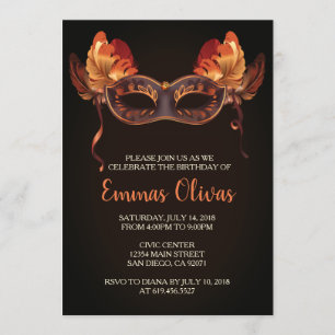 Masquerade Invitations, Ball Party Invitation