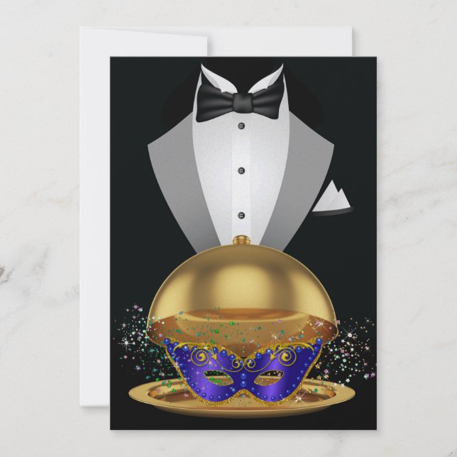 Masquerade / Mardi Gras Elegant Invitation (Front)