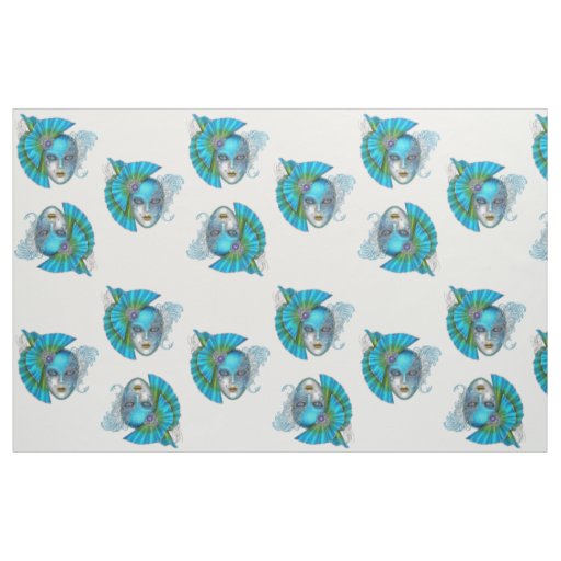 Masquerade Mardi Gras Mask Teal Blue Fabric