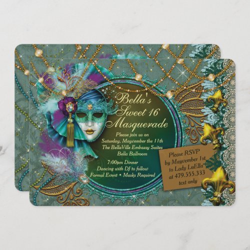 Masquerade Mardi Gras Party Invitations