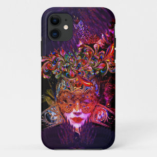 Masquerade mask Beauty black purple pink iPhone 11 Case