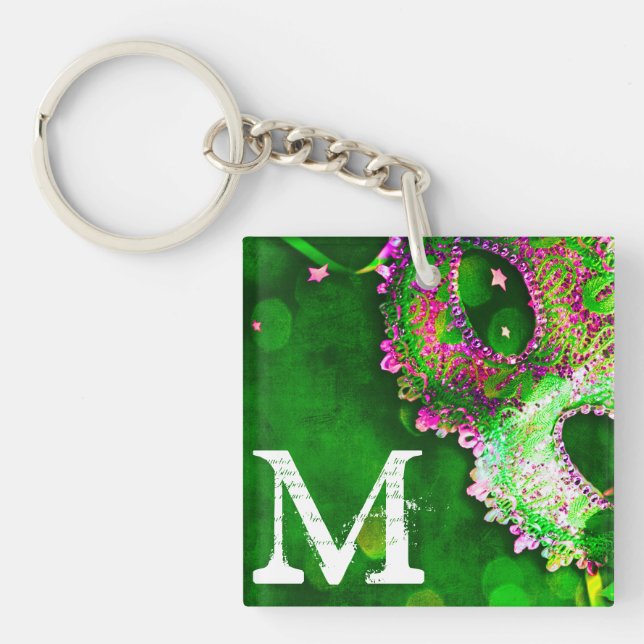 Masquerade Mask Costume Halloween Mardi Key Chain (Front)