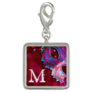 Masquerade Mask Costume Halloween Monogram Charm