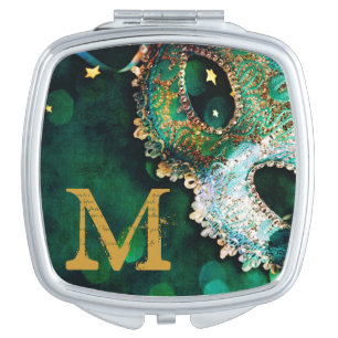 Masquerade Mask Costume Monogram Compact Mirror