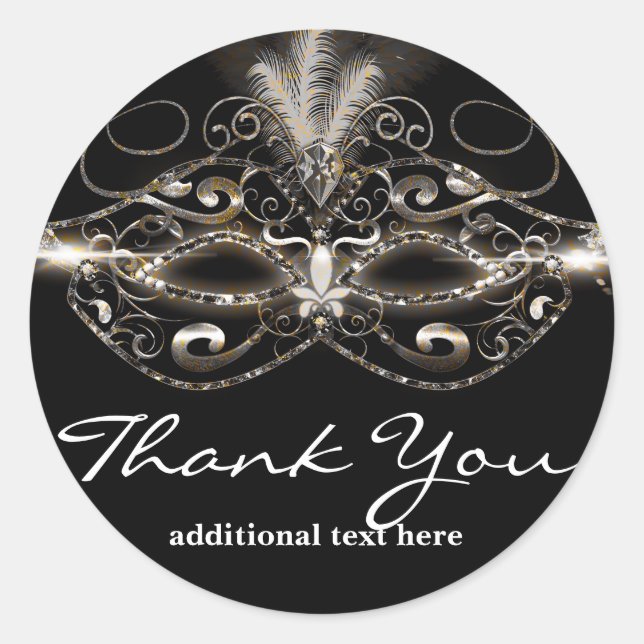 Masquerade Mask Elegant Party Favor Sticker (Front)