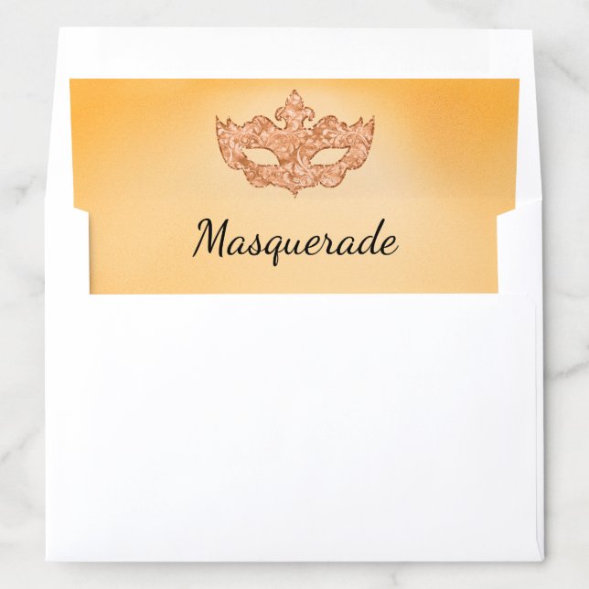 Masquerade mask gold envelope liner (In Envelope)