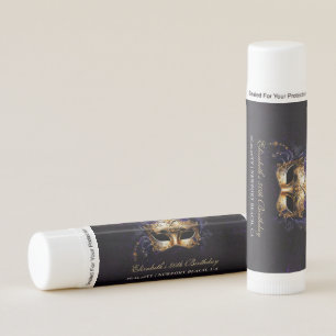 Masquerade Mask Gold Purple Dramatic Gift Favor Lip Balm