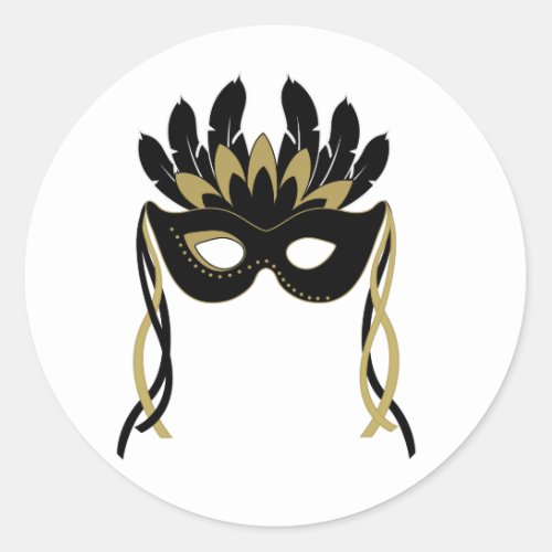 Masquerade Mask in Black and Gold Stickers