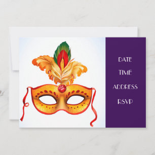 Masquerade mask party invitation