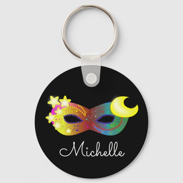 Masquerade Mask Personalized  Keychain (Front)