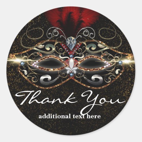 Masquerade Mask Red Elegant Party Favor Sticker