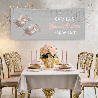 Masquerade Mask Sweet 16 Rose Gold ID1032 Banner