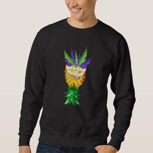 Masquerade Mask Swinger Upside Down Pineapple Sweatshirt (Front)