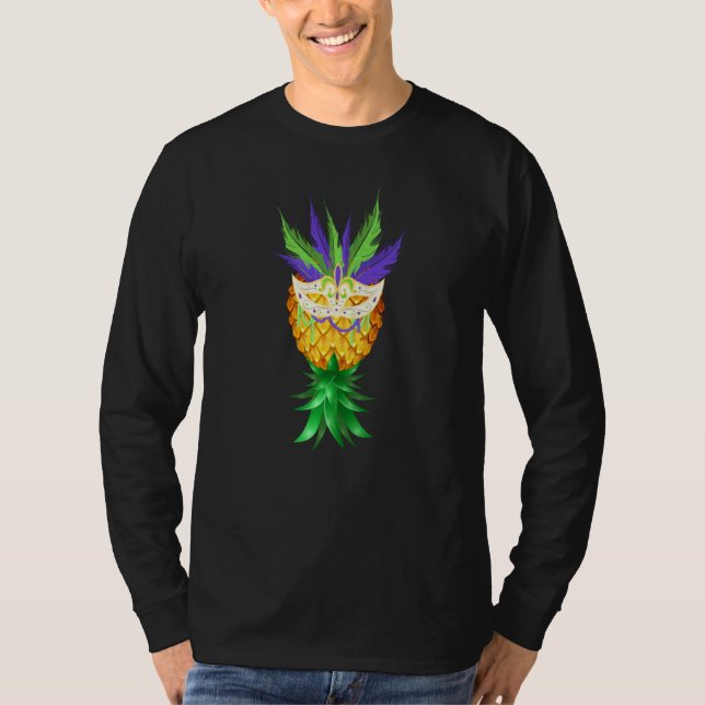 Masquerade Mask Swinger Upside Down Pineapple T-Shirt (Front)