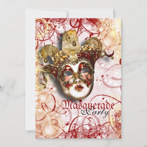Masquerade mask venetian mardi gras party invitation