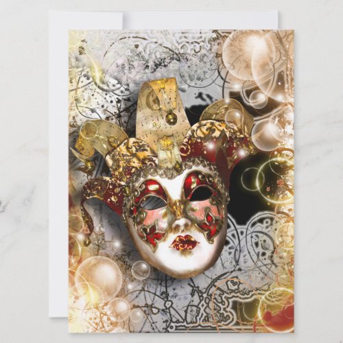 Masquerade mask venetian mardi gras party invitation