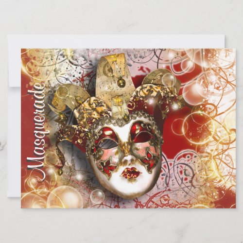 Masquerade mask venetian mardi gras party invitation