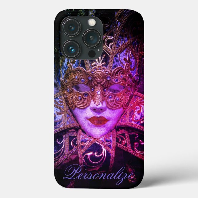 Masquerade mask Victorian elegant goth black pink  Case-Mate iPhone Case (Back)