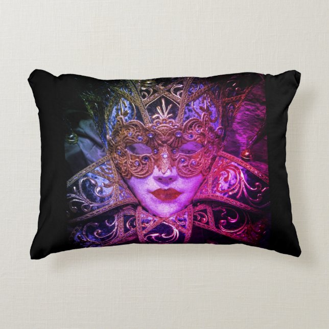 Masquerade mask Victorian elegant gothic black  Accent Pillow (Front)