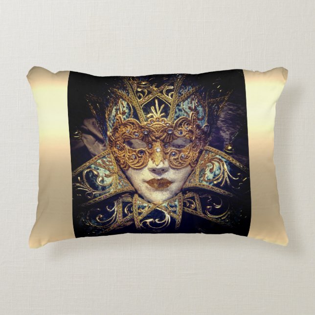 Masquerade mask Victorian elegant gothic black  Accent Pillow (Front)
