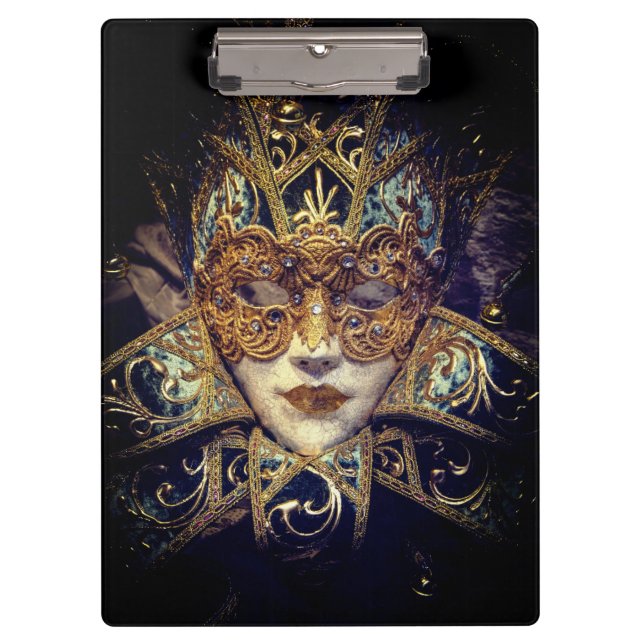 Masquerade mask Victorian elegant gothic black  Clipboard (Front)