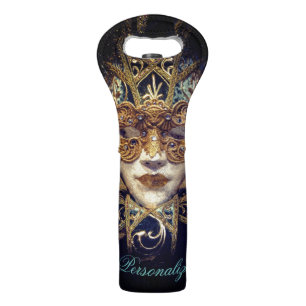 Masquerade mask Victorian elegant gothic black  Wine Bag