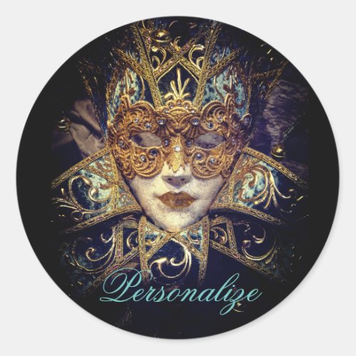 Masquerade mask Victorian elegant gothic   Classic Round Sticker