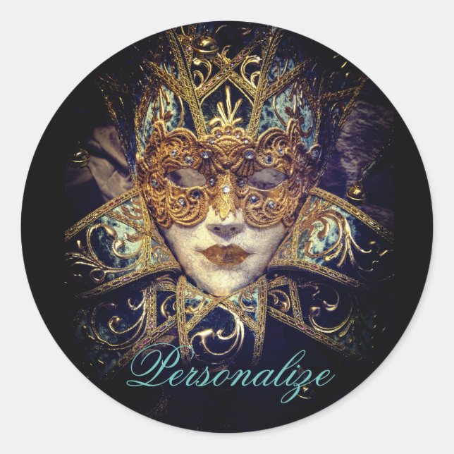 Masquerade mask Victorian elegant gothic   Classic Round Sticker (Front)