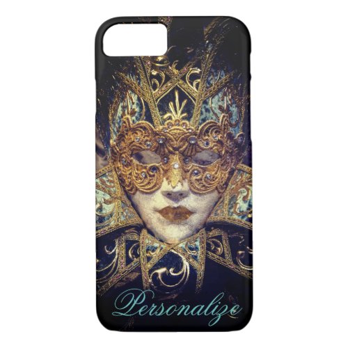 Masquerade mask Victorian elegant gothic gold iPhone 87 Case